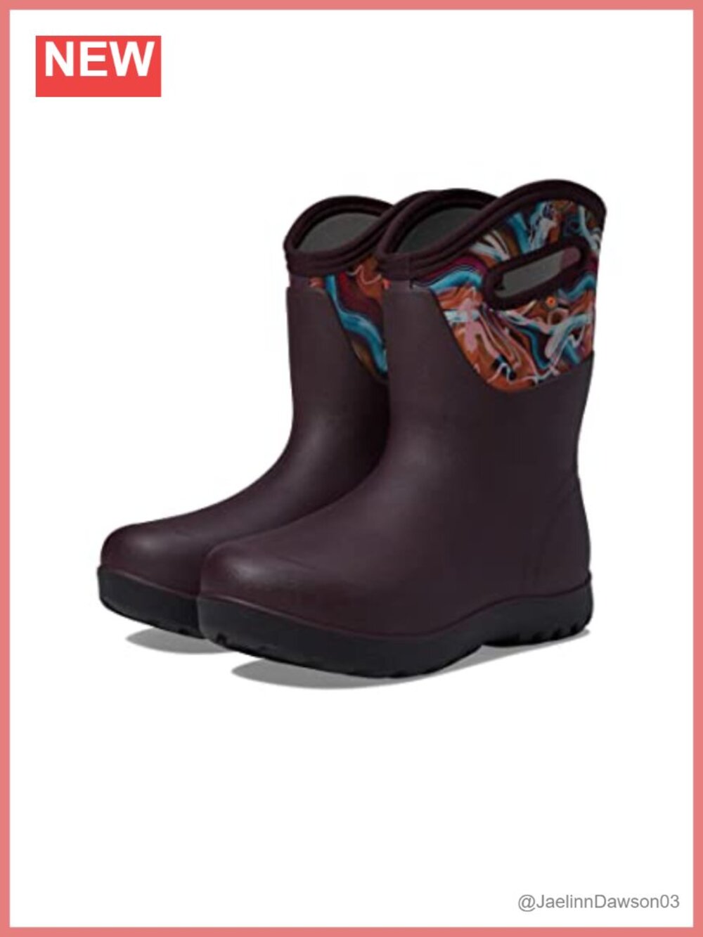 Waterproof Mid Calf Snow Boots Pull-On Winter Rain